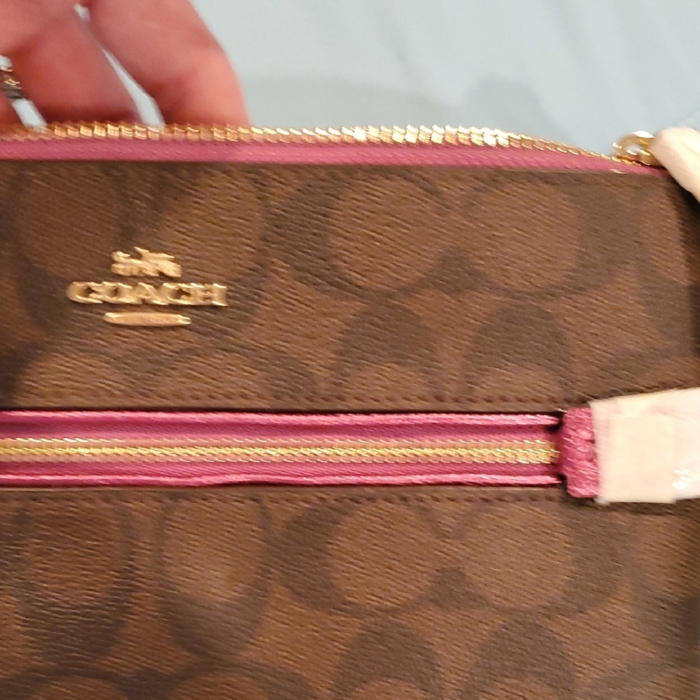 Coach Brown and Pink Wristlet (LARGE) - Picture 13 of 14